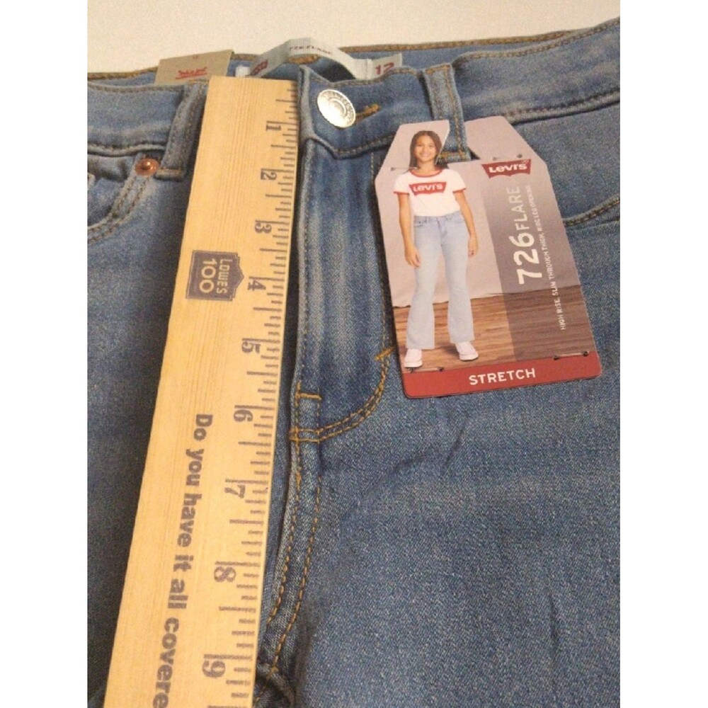Levi's Girl's 726 Flare High-Rise Slim Wide Leg Jeans  Blue New Size 12 - Picture 6 of 6